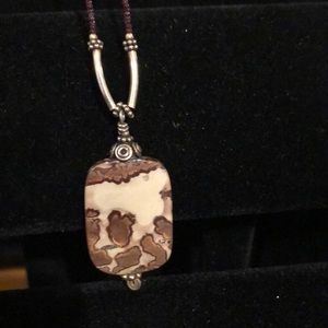 Beautiful Sterling .925 Bead and Jasper Necklace